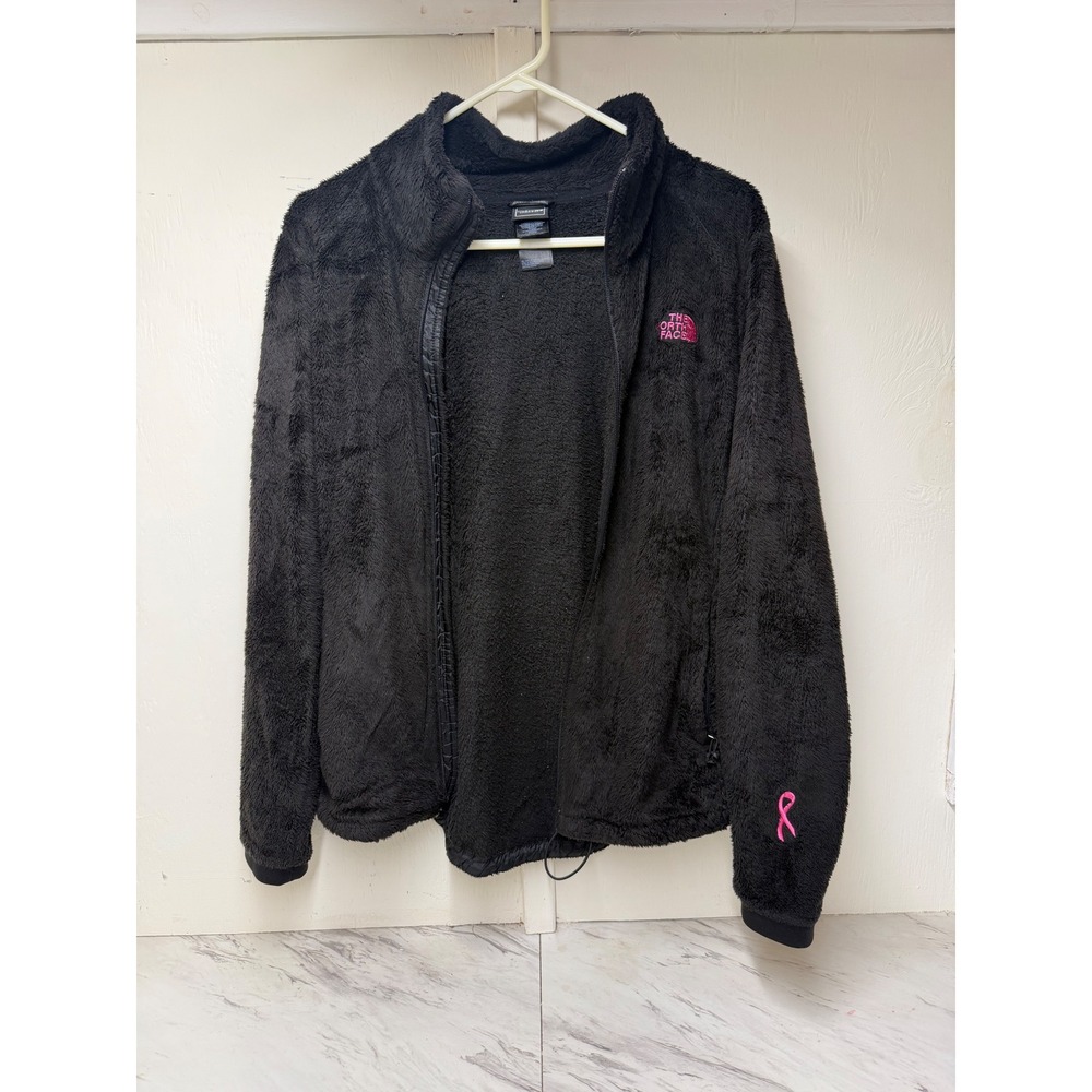 The North Face Osito Fleece Jacket Black Pink Ribbon Breast Cancer Awareness L